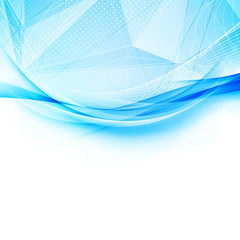 Wall Mural - blue crystal and swoosh wave pattern layout