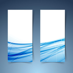 Wall Mural - Blue swoosh wave and line abstract banner