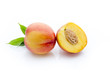 © gitusik - Peach on the white isolatd background.