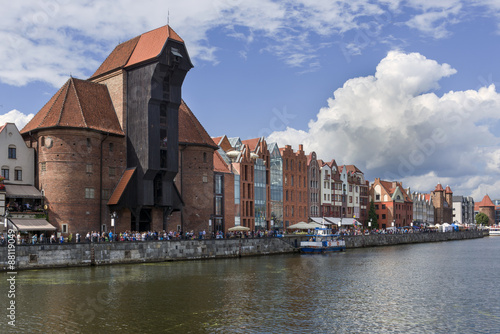 Obraz w ramie Medieval Crane in Gdansk, Poland