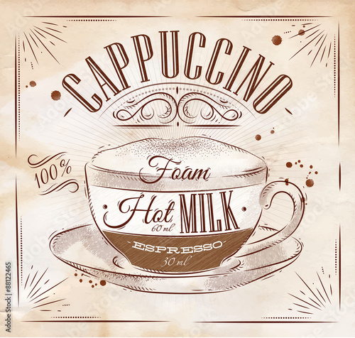 Poster cappuccino kraft Canvas Print