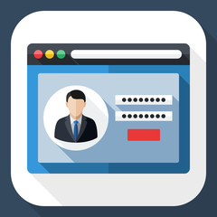 Wall Mural - user login form icon with long shadow