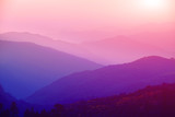 Fototapeta Lawenda - sunrise in the mountains