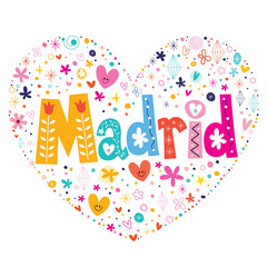 Wall Mural - Madrid heart shaped type lettering vector design