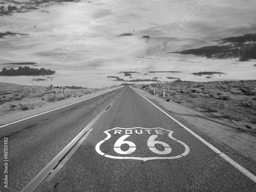 Route 66 Pavement Sign Blac...