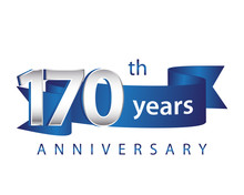 170 Years Anniversary Logo Blue Ribbon 