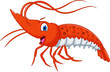 Cute shrimp cartoon for you design