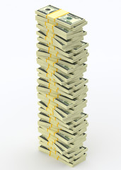 Wall Mural - Big money stack from dollars. Finance concepts