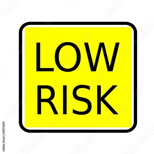 Low risk black stamp text on yellow background Stock Illustration ...