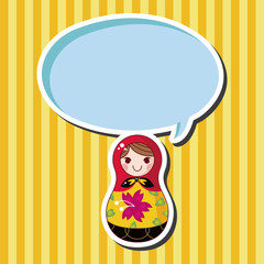 Matryoshka , Russian traditional wooden doll, vector pattern, el