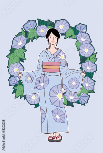 朝顔 浴衣の女性と朝顔の輪 薄紫色の背景 はがき縦書き 夏の草花 朝顔 をイラストにしました 朝顔 単体と はがきサイズの比率のイラスト を用意しました 朝顔 の図案と 浴衣の女性 の図案を組み合わせ 夏の風景を表現しました Stock ベクター 朝顔 浴衣の女性と朝顔の輪 薄紫色の背景 はがき縦書き 夏の草花 朝顔 をイラストにしました 朝顔 単体と はがきサイズの比率のイラスト を用意しました 朝顔 の図案と 浴衣の女性 の図案を組み合わせ 夏の風景を表現しました Stock ベクター
