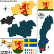 Map of Kronoberg, Sweden
