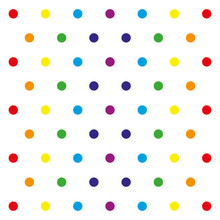 Seamless Vector Pattern With Colorful Polka Dots.