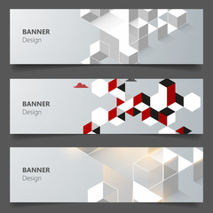 Wall Mural - collection of geometric background banner.