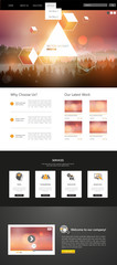 Canvas Print - Website Template and abstract header design, One page style. Vector