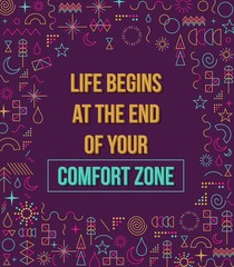 Wall Mural - Comfort zone inspiration quote illustration