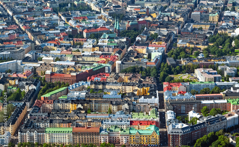 Airview of Helsinki Finland - obrazy, fototapety, plakaty 
