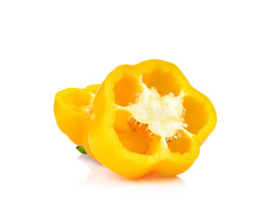 Sticker - Yellow Bell pepper sliced  on white background