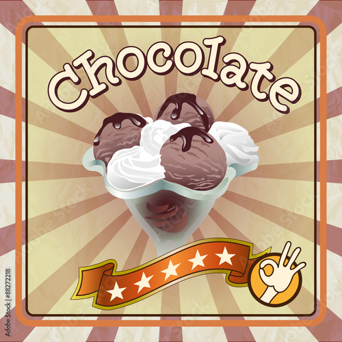 Obraz w ramie Chocolate Ice Cream