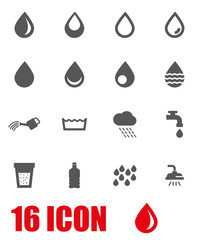 Wall Mural - vector grey water icons set