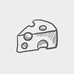 Canvas Print - Sliced of cheese sketch icon