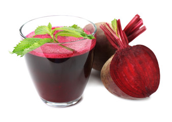 Wall Mural - Fresh beet juice isolated on white