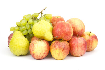 Wall Mural - fresh fruits on white background