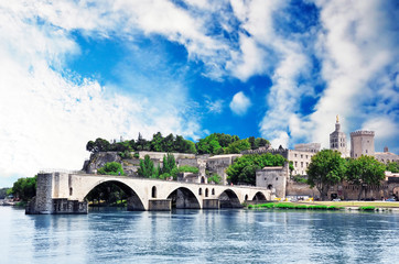 Avignon Bridge and Popes Palace