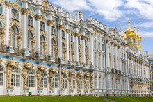 Exterior View Of The Catherine Palace, Tsarskoe Selo, St. Petersburg, Russia