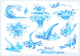 Blue Water Splash Icons