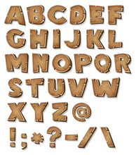 Comic Wood Alphabet