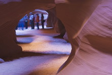 Tourist Group Inside Upper Antelope Canyon, Near Page, Arizona