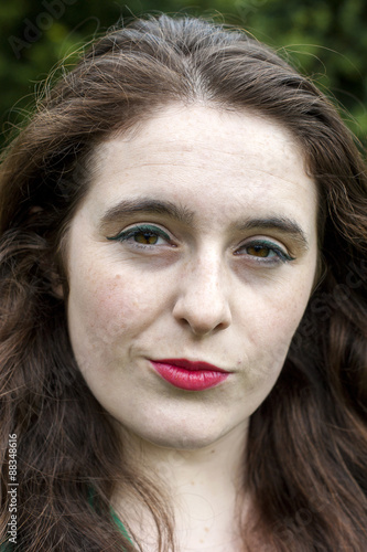 Headshot Of A Beautiful Young Woman With Unique Hazel Eyes Olive