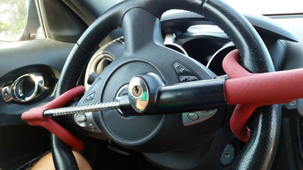 Wall Mural - Anti-Theft Car Steering Wheel Lock