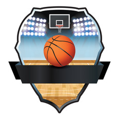 Wall Mural - Basketball Emblem Badge Illustration