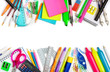 © Romolo Tavani - School supplies double border on white