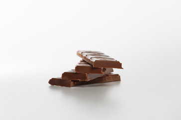 dark chocolate on white background