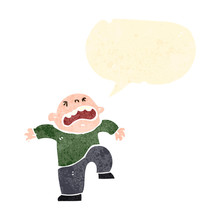 Retro Cartoon Boy Having Temper Tantrum