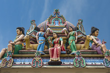 Hindu Deities At Sri Mariamman (Mother Goddess Temple), Oldest Hindu Place Of Worship, Chinatown, Singapore