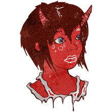 Retro Cartoon Devil Girl