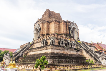 Wat Chedi Luang, a Buddhist temple in the historic centre of Chi