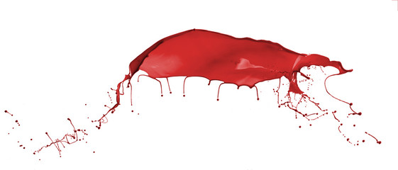 red splash over white background