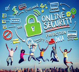 Wall Mural - Online Security Password Information Protection Privacy Internet