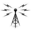 © gomixer - Antenna - broadcast tower icon with lightning