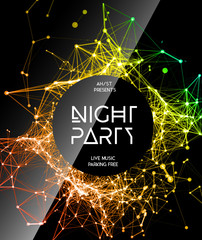 Wall Mural - Night Disco Party Poster Background