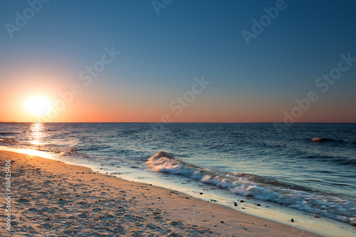 Naklejka - mata magnetyczna na lodówkę Sunset on the Baltic Sea