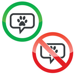 Poster - Animal paw message permission signs