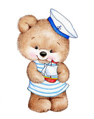 Obraz na płótnie dzieci miłość statek ładny niedźwiedź