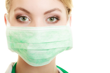 Poster - Young woman doctor in face surgical mask