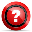 question mark red glossy web icon